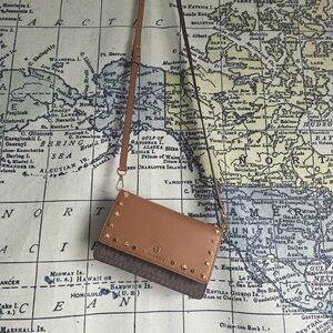 Michael Kors Tan and Brown Crossbody Bag
